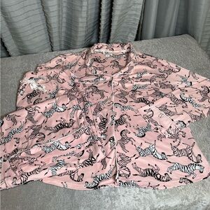 DKNY Pijama Pink Zebra Patterned Shirt